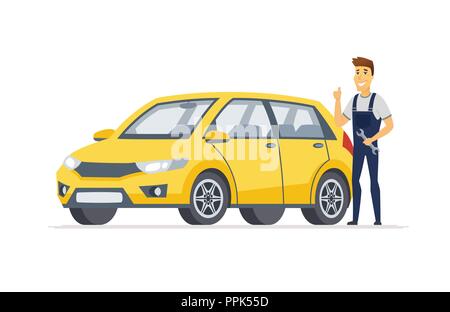Car service - modern vector cartoon character illustration Stock Vector