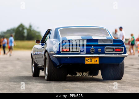 LOUDOUN COUNTY, VIRGINIA - 24 SEPTEMBER 2016: Rear view of a modified classic Camaro Stock Photo