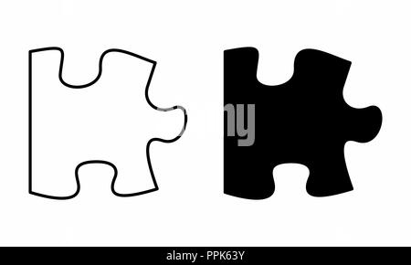 Illustration of black and white puzzle pieces Stock Vector