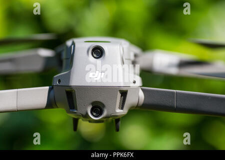 Rear view of Mavic 2 pro hovering on air Stock Photo