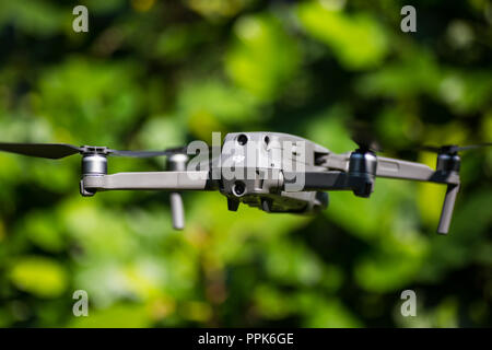 Close up view of Mavic 2 pro rear view hovering on air Stock Photo