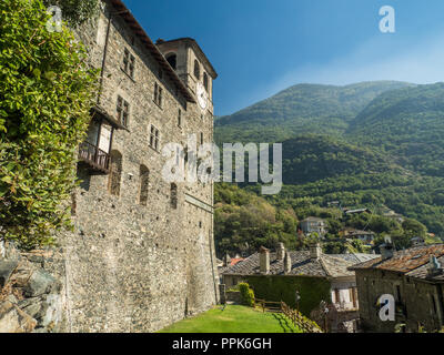 The Collegiate Church of Sant'Egido/Saint Gilles, in the town of Verres in the Aosta Valley. Stock Photo