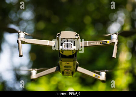 Front view of Mavic 2 pro hovering on air Stock Photo