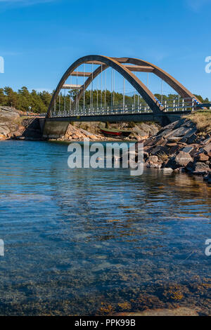 The bridge across the strait between the islands of the Aland Stock Photo