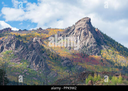 Mountain Changing Colors in the Fall Stock Photo