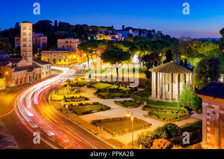 Aerial view of the Piazza della Bocca della Verità, Rome, Italy Stock Photo