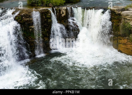 Lundbreck Falls on the Crowsnest River, , Alberta Provincial Recreation Area, Crowsnest Pass Region, Alberta, Canada Stock Photo