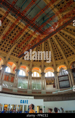 Interior of the Museu Nacional d'Art de Catalunya or National Art Museum of Catalonia. It is housed in the Italian-style Palau Nacional, Building. Stock Photo