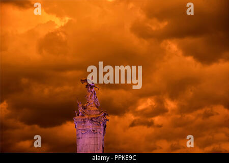Fiery sky in an afternoon in Buenos Aires Stock Photo