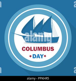 happy columbus day design template. vector illustration for greeting cards Stock Vector