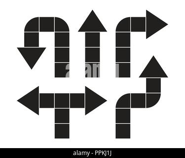 Arrow constructor easy edit set icons design elements. Vector illustration. Stock Vector