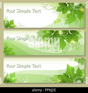 Tags with Grape Leaves Stock Vector
