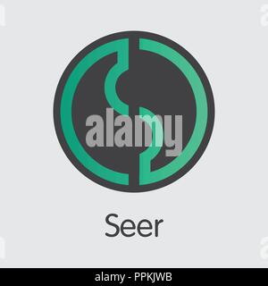 Seer Cryptographic Currency Coin. Vector Sign Icon of SEE. Stock Vector