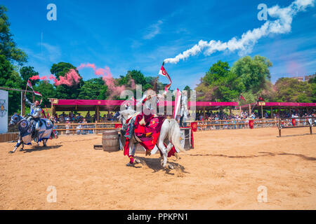 Wars Of The Roses Live at Warwick Castle, Warwickshire, West Midlands, England, United Kingdom, Europe Stock Photo