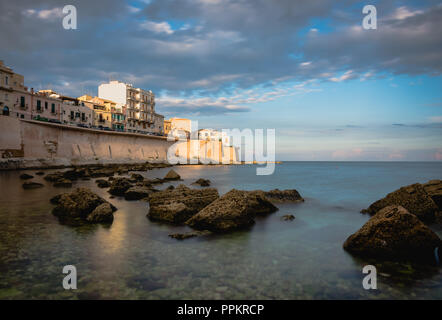 Eastern waterfront of Ortigia, Siracusa, Sicily Stock Photo