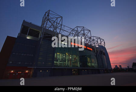 Sunset at old Trafford Stock Photo - Alamy