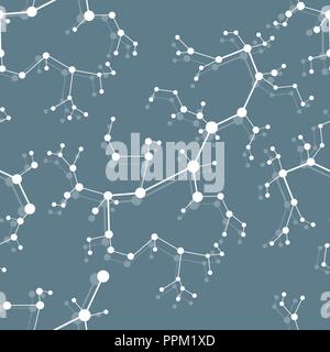 Seamless pattern with structures of molecules and communication ...