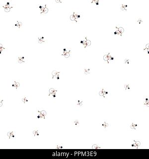 Snowmen seamless pattern. Isolated on a white background. Vector illustration. Stock Vector