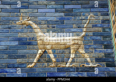 Detail of the Ishtar Gate, Babylon. Pergamonmuseum. Berlin, Germany Stock Photo