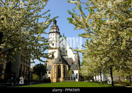 Thomaskirche where, in 1723, Johann Sebastian Bach was appointed Cantor and Director of Music. Leipzig, Germany Stock Photo