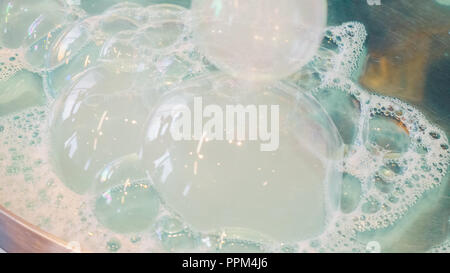 Kids science with bubbles at local science museum. Stock Photo