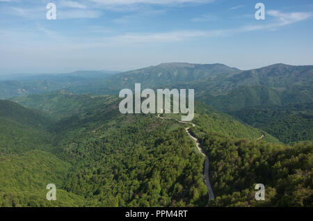 View to Stara planina mountain massif in the south-eastern Serbia from Babin Zub,  Serbia. Stock Photo