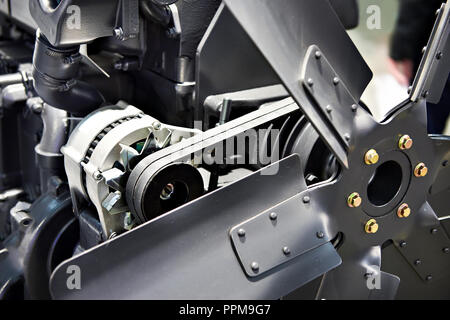 Diesel Engine Cooling Fan closeup Stock Photo