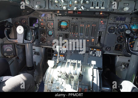 Cockpit of a Boeing 747-200 Stock Photo