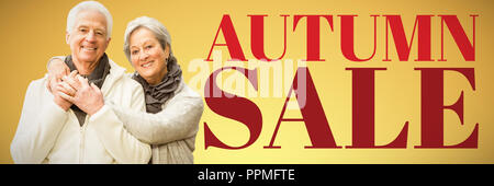 Composite image of  senior couple embracing each other at home Stock Photo