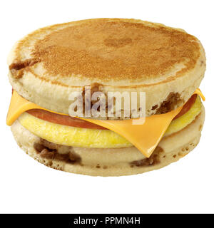 Pancakes Eggs Canadian Bacon and Cheese Stock Photo