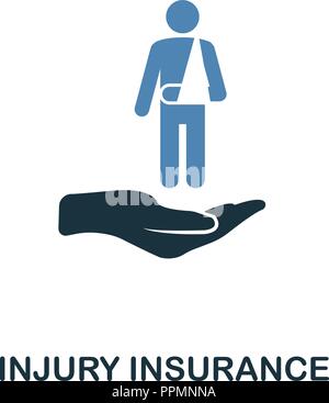 Injury Insurance icon in two color design. Line style icon from insurance collection. UX and UI. Pixel perfect premium injury insurance icon. For web  Stock Vector