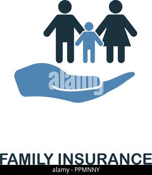 Family Insurance icon in two color design. Line style icon from insurance collection. UX and UI. Pixel perfect premium family insurance icon. For web  Stock Vector
