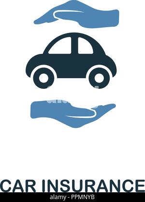 Car Insurance icon in two color design. Line style icon from insurance collection. UX and UI. Pixel perfect premium car insurance icon. For web design Stock Vector