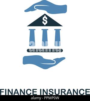 Finance Insurance icon in two color design. Line style icon from insurance collection. UX and UI. Pixel perfect premium finance insurance icon. For we Stock Vector