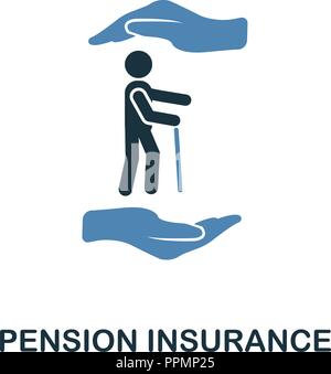 Pension Insurance icon in two color design. Line style icon from insurance collection. UX and UI. Pixel perfect premium pension insurance icon. For we Stock Vector