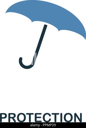 Protection icon in two color design. Line style icon from insurance collection. UX and UI. Pixel perfect premium protection icon. For web design, apps Stock Vector