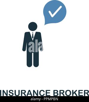 Insurance Broker icon in two color design. Line style icon from insurance collection. UX and UI. Pixel perfect premium insurance broker icon. For web  Stock Vector