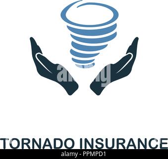 Tornado Insurance icon in two color design. Line style icon from insurance collection. UX and UI. Pixel perfect premium tornado insurance icon. For we Stock Vector