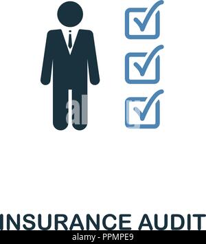 Insurance Audit icon in two color design. Line style icon from insurance collection. UX and UI. Pixel perfect premium insurance audit icon. For web de Stock Vector