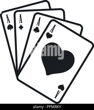 Spades Ace Playing Cards over white background, vector illustration Stock Vector