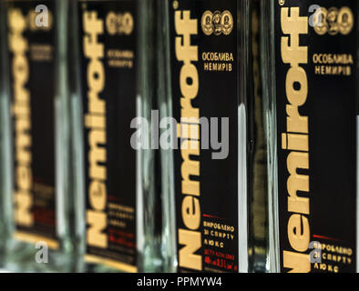 September 26, 2018 - Kiev, Ukraine - Vodka Nemiroff seen on the shelf in the store (Credit Image: © Igor Golovniov/SOPA Images via ZUMA Wire) Stock Photo