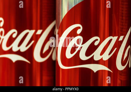 September 26, 2018 - Kiev, Ukraine - Coca-Cola bottles seen on the store shelf. (Credit Image: © Igor Golovniov/SOPA Images via ZUMA Wire) Stock Photo