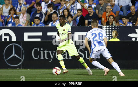 Leganes, Madrid, Spain. 26th Sep, 2018. Ousmane Dembele (FC Barcelona) during the La Liga match between CD Leganes and FC Barcelona at Butarque Stadium in Leganes, Spain. Credit: Manu Reino/SOPA Images/ZUMA Wire/Alamy Live News Stock Photo