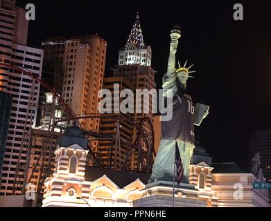 The Statue of Liberty with Las Vegas Aces jersey, New York-New York Hotel &  Casino, Las Vegas, Nevada, United States Stock Photo - Alamy