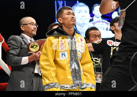 Nagoya, Aichi, Japan. 24th Sep, 2018. Sho Kimura (JPN) Boxing : Sho Kimura of Japan before the WBO flyweight title bout at Takeda Teva Ocean Arena in Nagoya, Aichi, Japan . Credit: Hiroaki Yamaguchi/AFLO/Alamy Live News Stock Photo