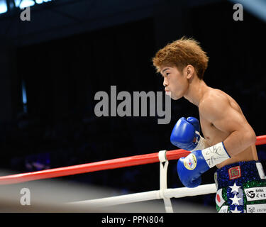 Nagoya, Aichi, Japan. 24th Sep, 2018. Kosei Tanaka (JPN) Boxing : Kosei Tanaka of Japan before the WBO flyweight title bout at Takeda Teva Ocean Arena in Nagoya, Aichi, Japan . Credit: Hiroaki Yamaguchi/AFLO/Alamy Live News Stock Photo