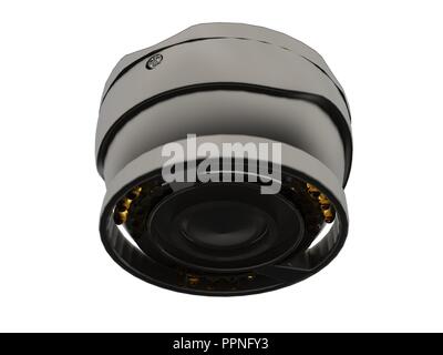 3d rendering security cctv camera Isolated on a white background Stock Photo