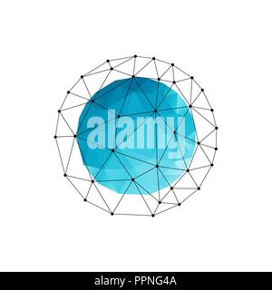 Vector abstract geometric background with blue triangle Stock Vector