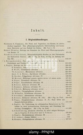 Botanische Jahrbücher fur Systematik, Pflanzengeschichte und Pflanzengeographie Stock Photo