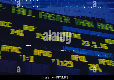 New York Stock Exchange Electronic Ticker Displays Stock Information, USA Stock Photo